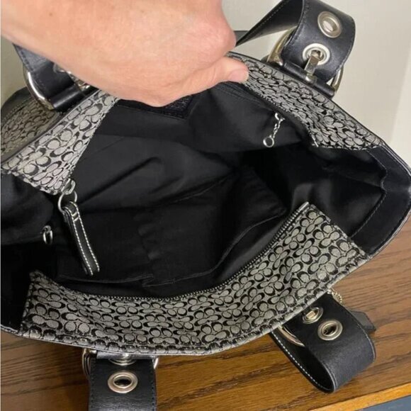 Coach Signature Black Bucket Bag Tote Shoulder Bag 11404 - Picture 5 of 7